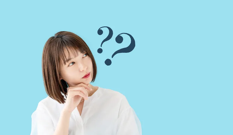 ハテナがついた女性
